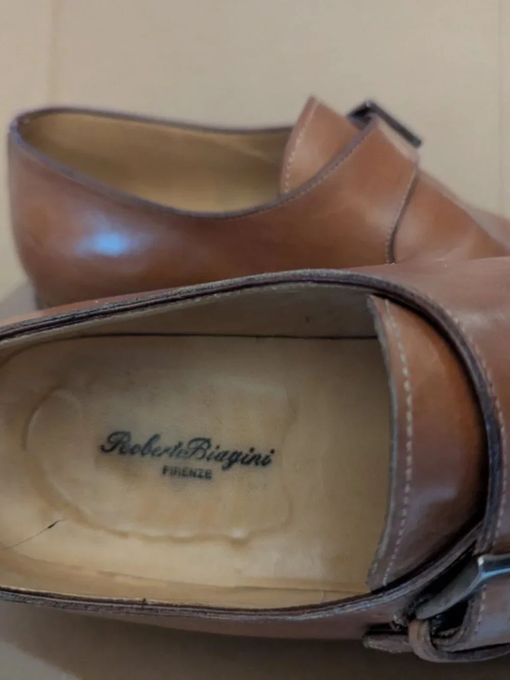 Roberto Biagini Italian Mens Strap Dress Shoes Size 10